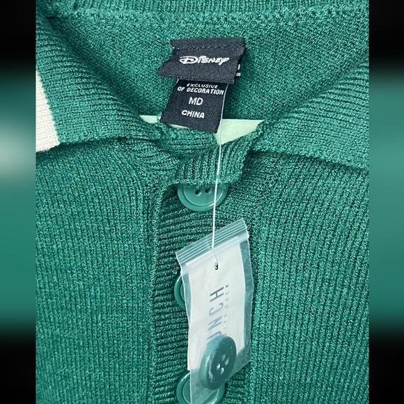 Disney Peter Pan Green Letterman Collared Sweater BoxLunch Exclusive Size Med - Picture 8 of 8